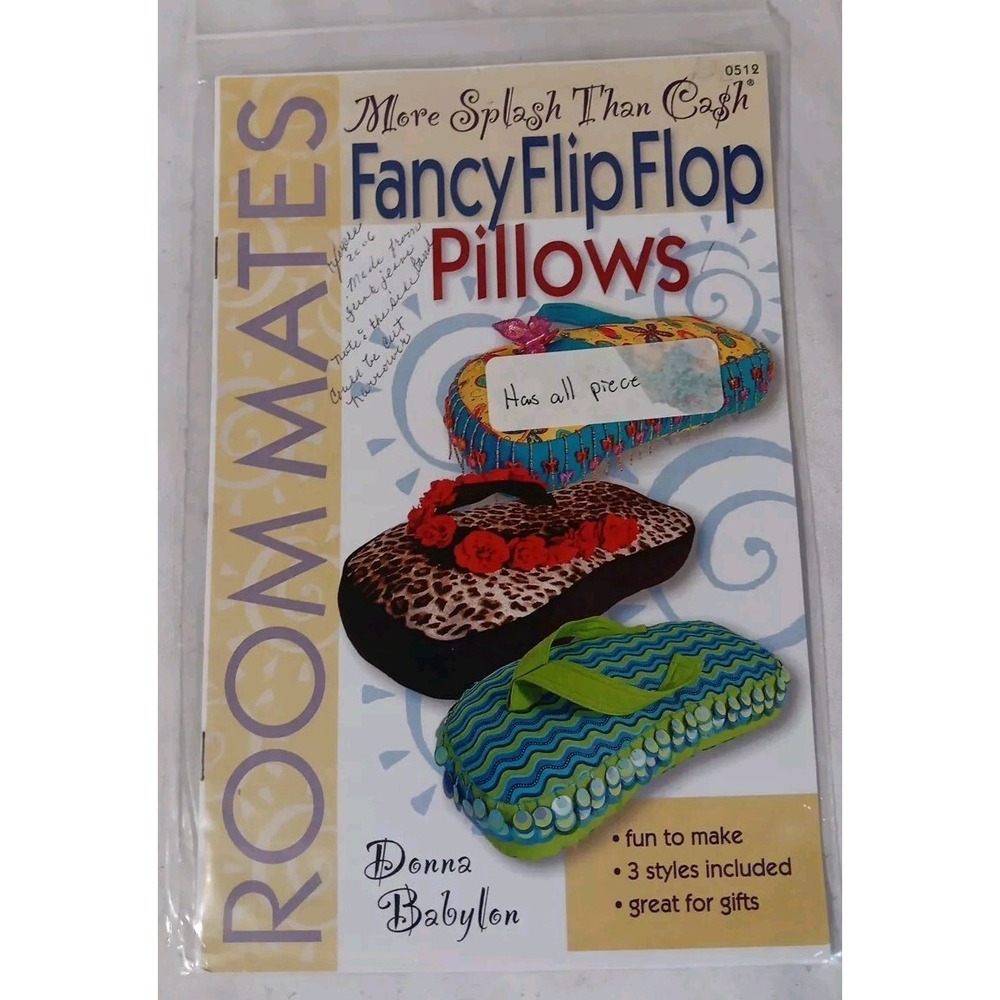 Roommates Pillow Pattern 0512 Fancy Flip Flop Sandal Pillows by Donna Babylon